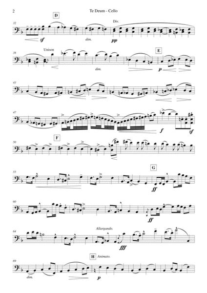 Elgar - Te Deum - Reduced Orchestration - Cello