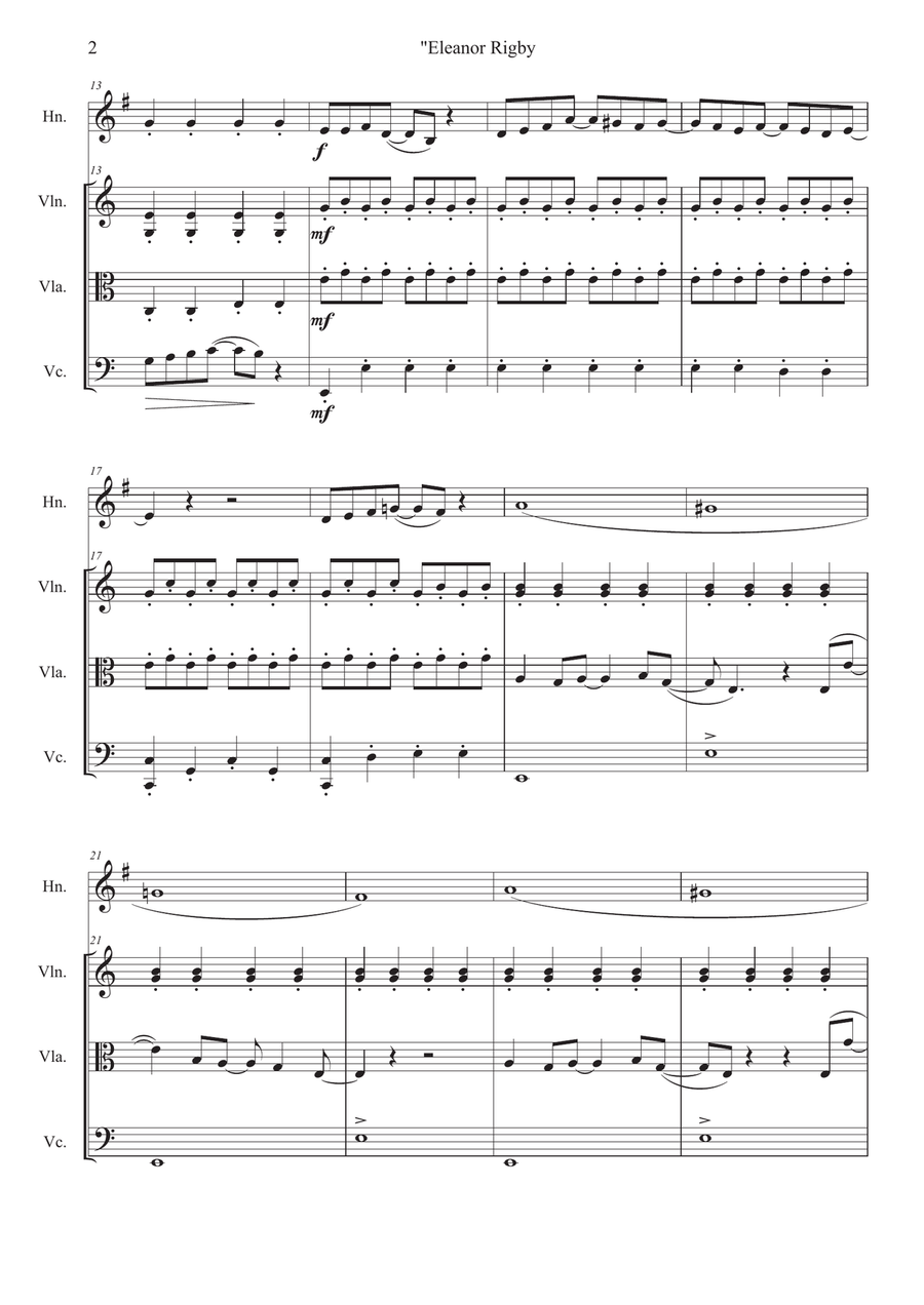 Eleanor Rigby Eleanor Rigby Horn scores gallery preview page 2