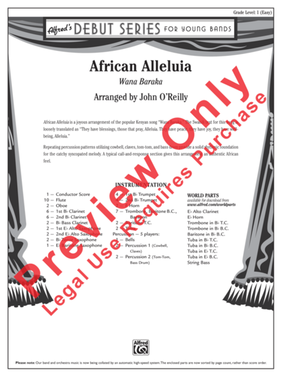 African Alleluia Concert Band scores gallery preview page 2