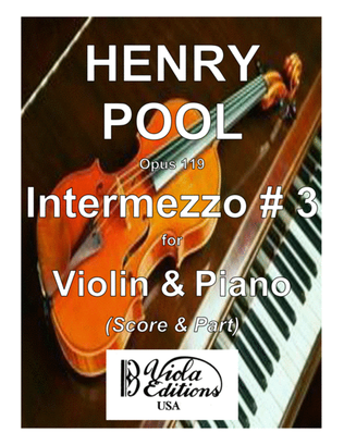Book cover for Opus 119, Intermezzo for Violin & Piano # 3 (Score & Part)