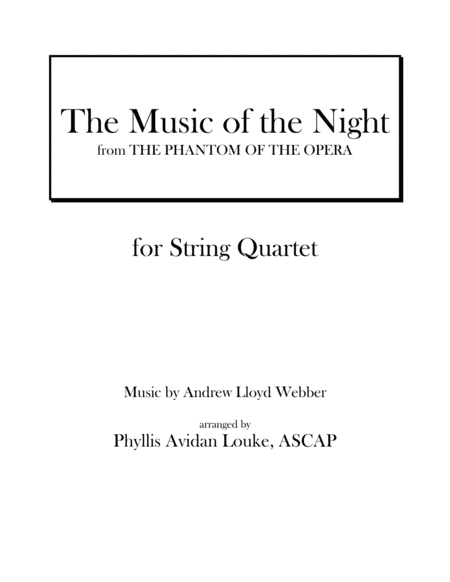 The Music of the Night for String Quartet image number null