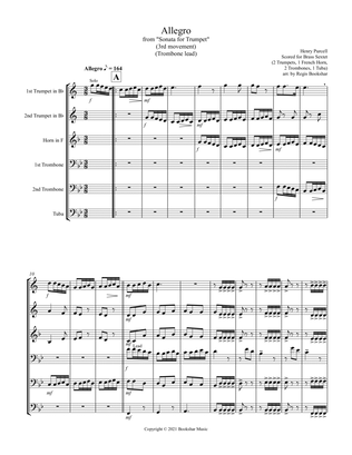 Allegro (from "Sonata for Trumpet") (Bb) (Brass Sextet - 2 Trp, 1 Hrn, 2 Trb, 1 Tuba) (Trombone lead