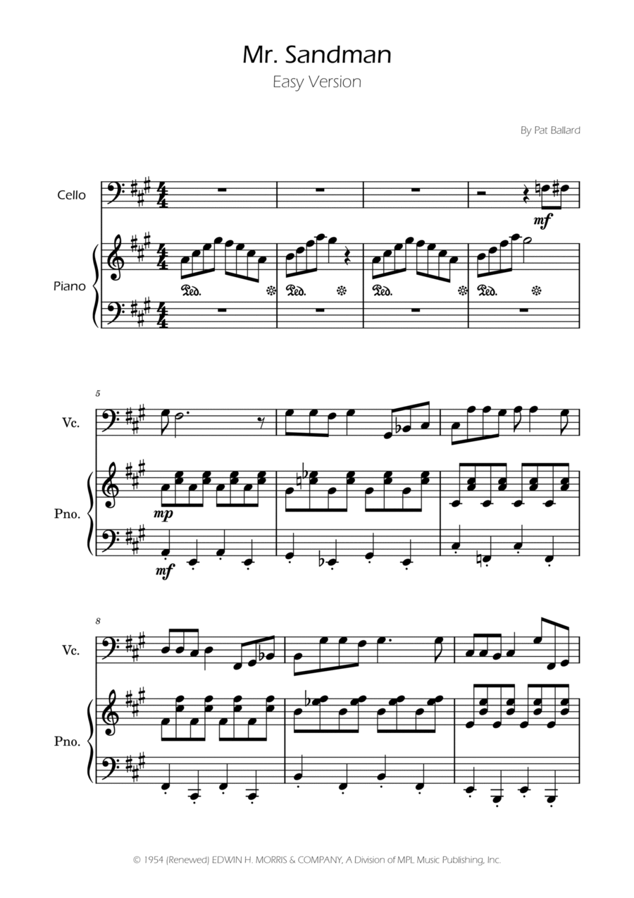 Mister Sandman Piano scores gallery preview page 1