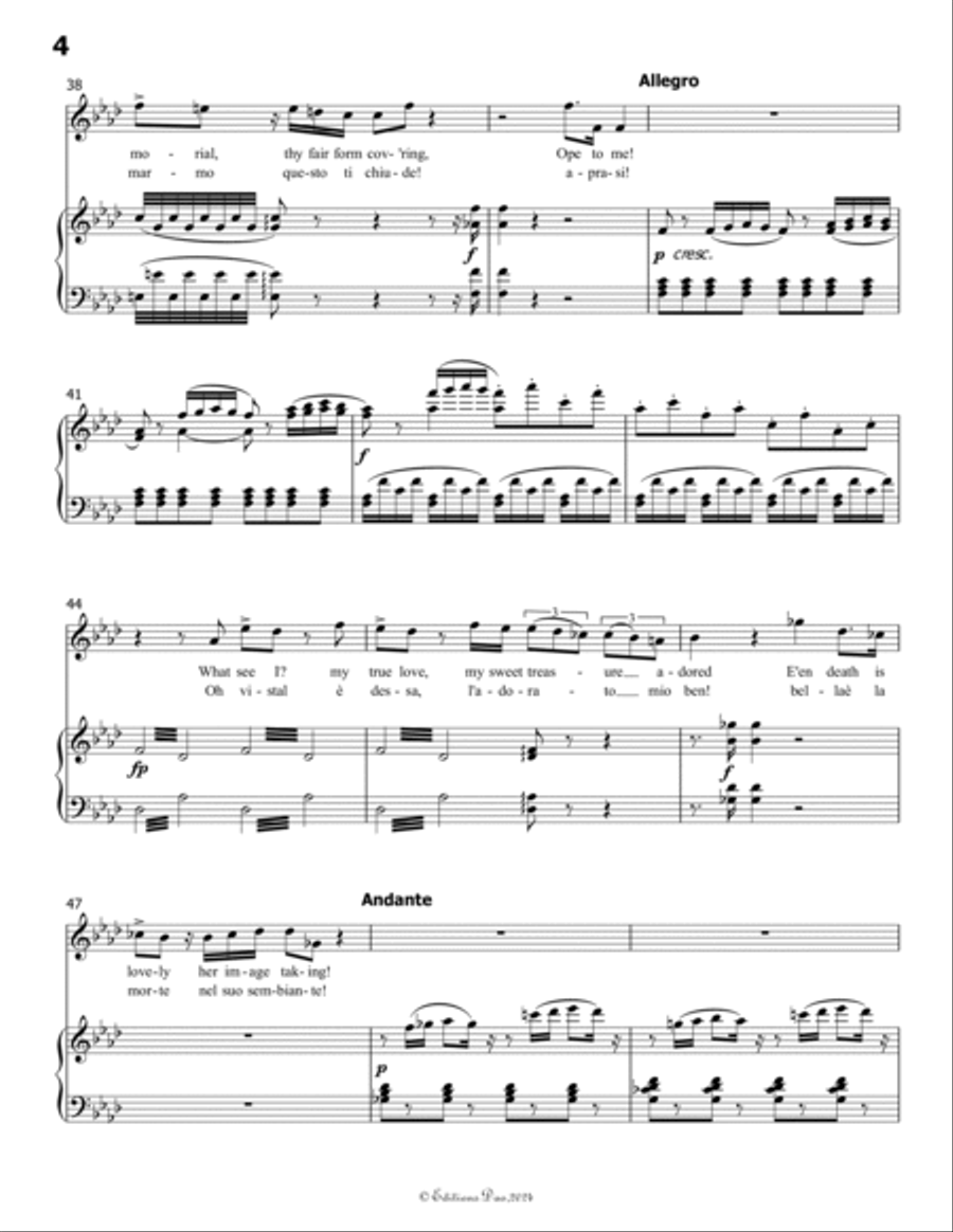 Ah! Se tu dormi,svegliati, by Vaccai Nicola, in A flat Major Voice scores gallery preview page 6