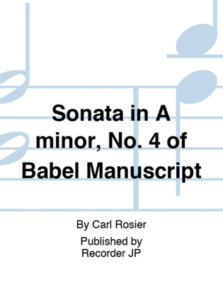 Book cover for Sonata in A minor, No. 4 of Babel Manuscript