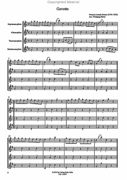 Gavotte (für Saxophonquartett (SATBar))