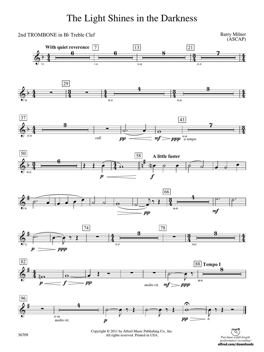 The Light Shines in the Darkness: (World Part) 2nd B-flat Trombone T.C.