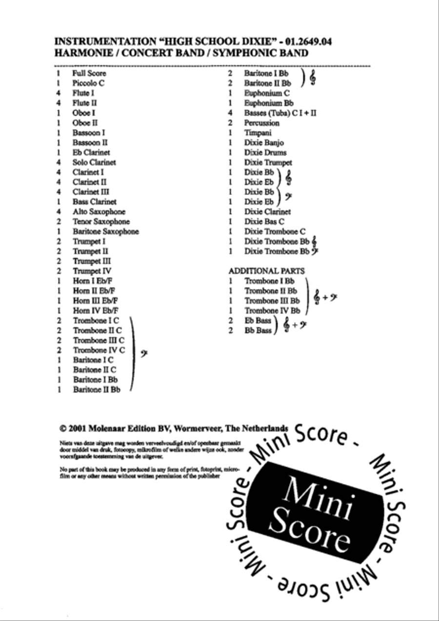 High School Dixie Big Band scores gallery preview page 5