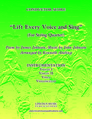 Book cover for Lift Every Voice and Sing (for String Quartet)