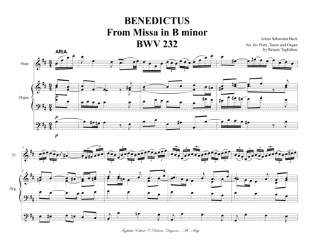 BENEDICTUS - From Missa in B minor BWV 232 - Arr. for Flute, Tenor and organ 3 staff image number null