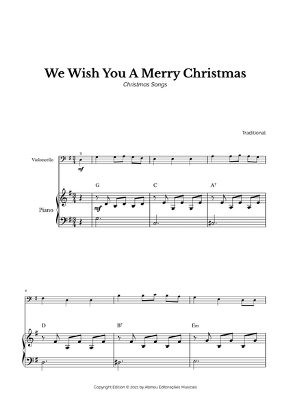 We Wish You A Merry Christmas for Easy Cello and Piano image number null