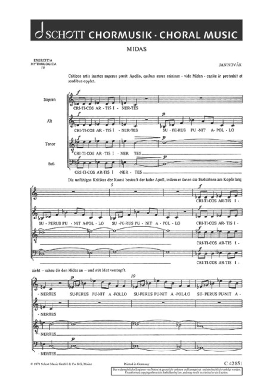 Exercitia Mythologica Exercitia Mythologica 4-Part scores gallery preview page 1