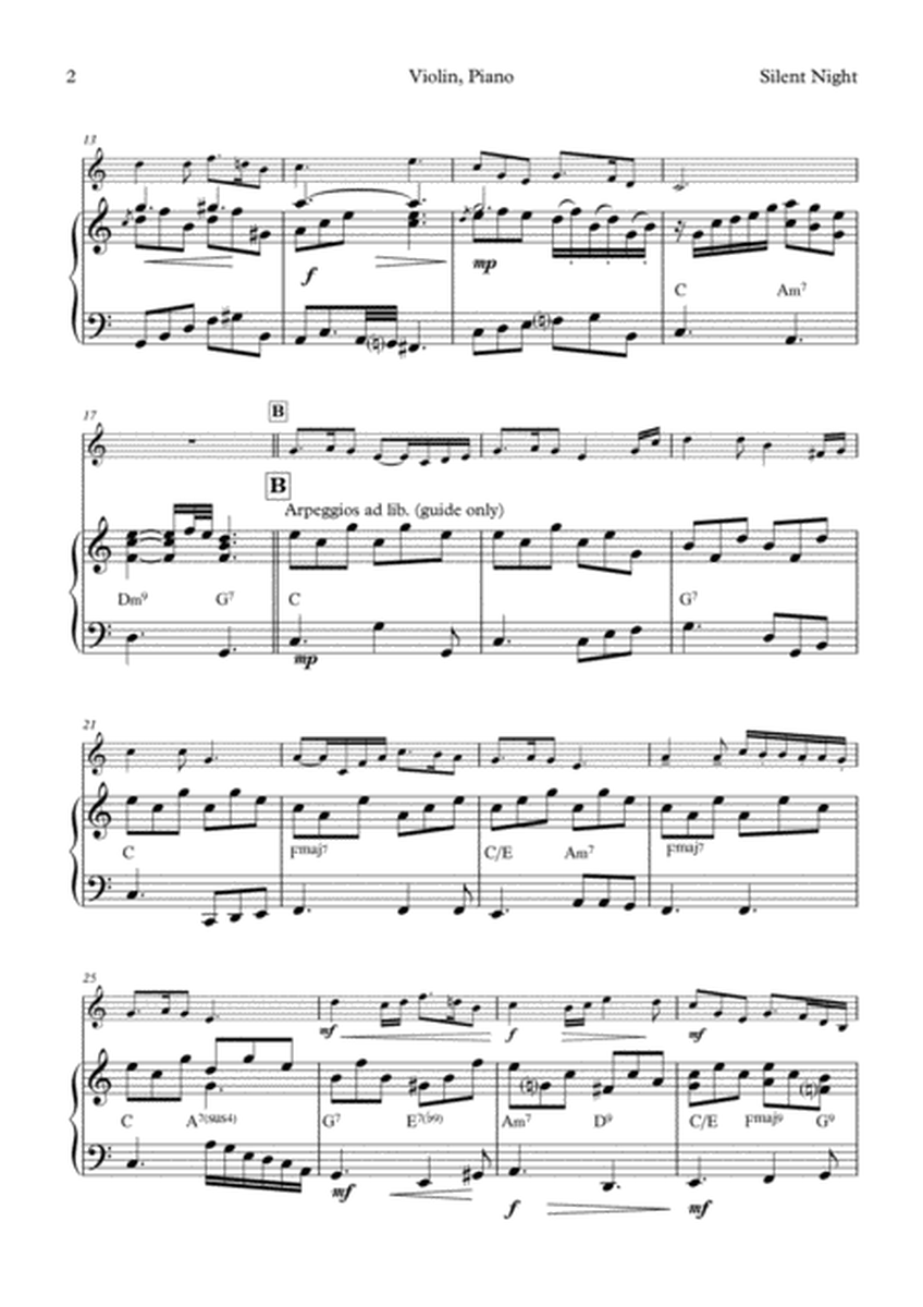 Silent Night - Violin Solo with Piano Accompaniment Key of C image number null