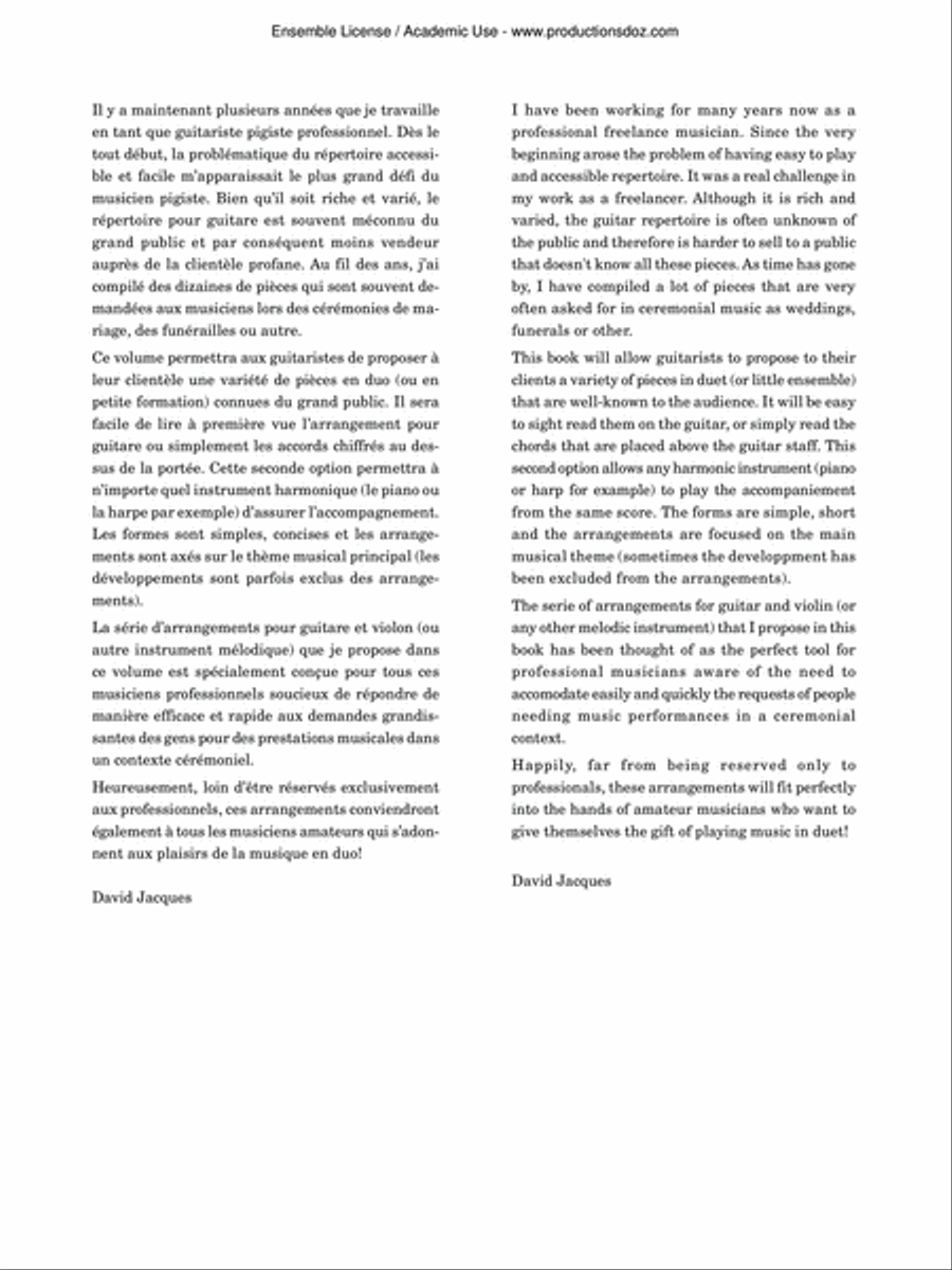 Collection du musicien pigiste, Musique de cérémonie, vol. 1 Violin scores gallery preview page 2