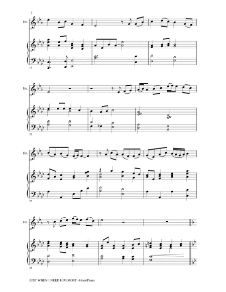 Gary Lanier: 3 BEAUTIFUL HYMNS, Set III (Duets for Horn in F & Piano) image number null