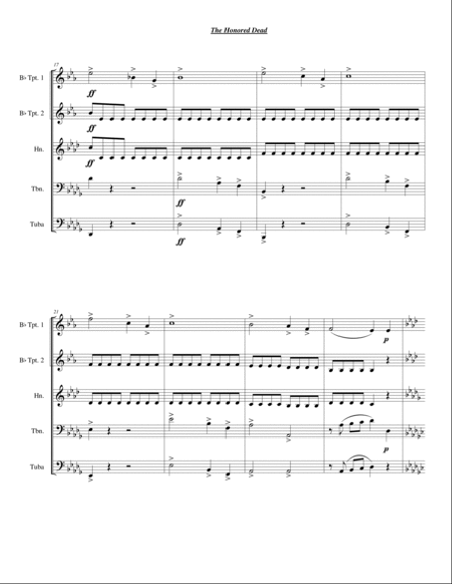 The Honored Dead Chamber Music scores gallery preview page 5