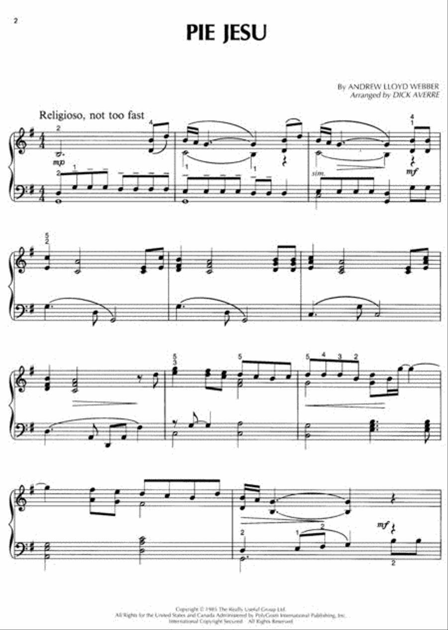 Pie Jesu – Piano Solo Piano Solo scores gallery preview page 2