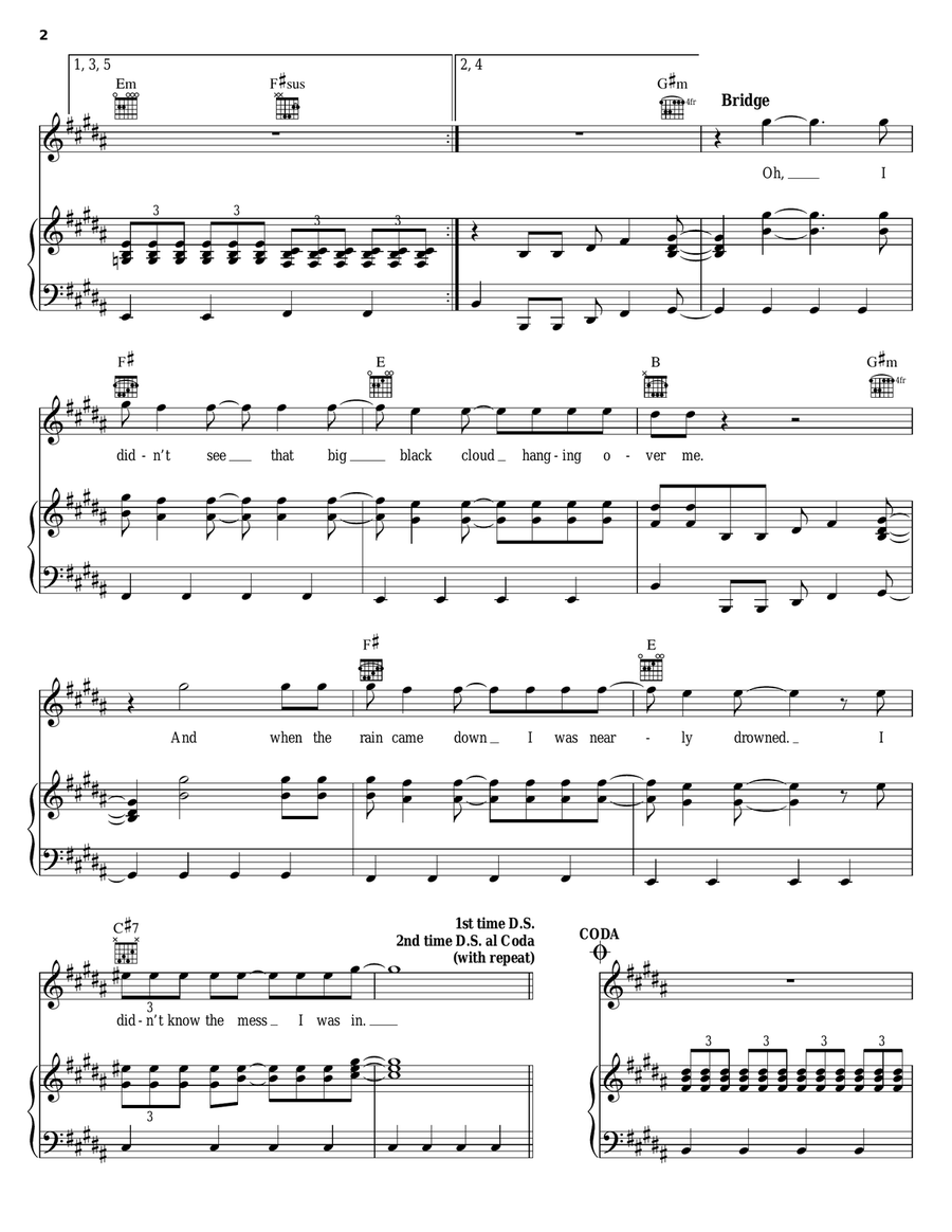 Heading For The Light Piano, Vocal, Guitar scores gallery preview page 2