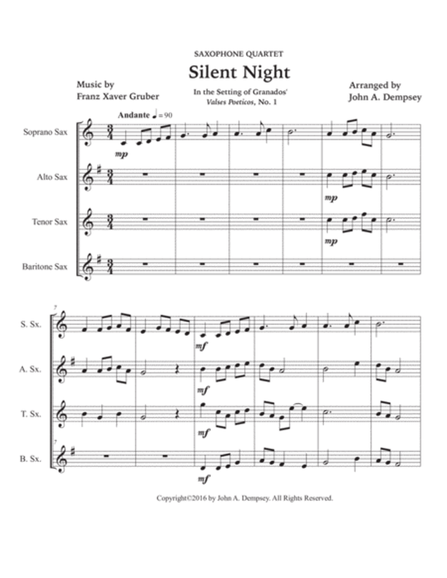 Silent Night (Sax Quartet: SATB) image number null