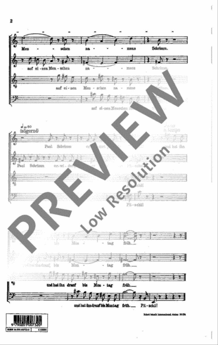 Vier Morgensternlieder Vier Morgensternlieder 4-Part scores gallery preview page 3