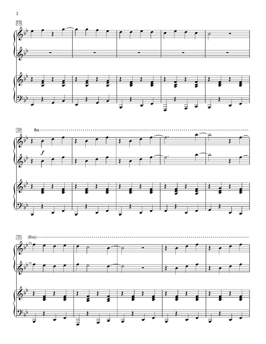 Ob-La-Di, Ob-La-Da Piano Duet scores gallery preview page 2