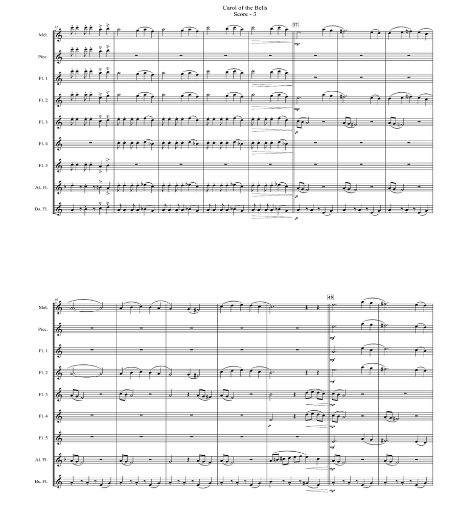 Carol of the Bells (for Flute Choir) image number null