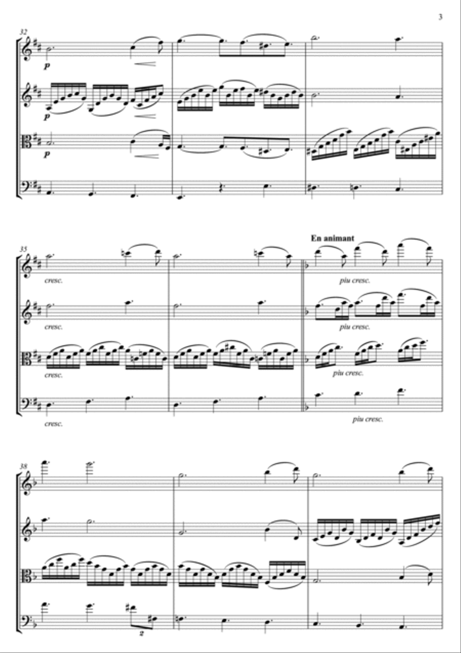 Clair de Lune Clair de Lune String Quartet scores gallery preview page 4