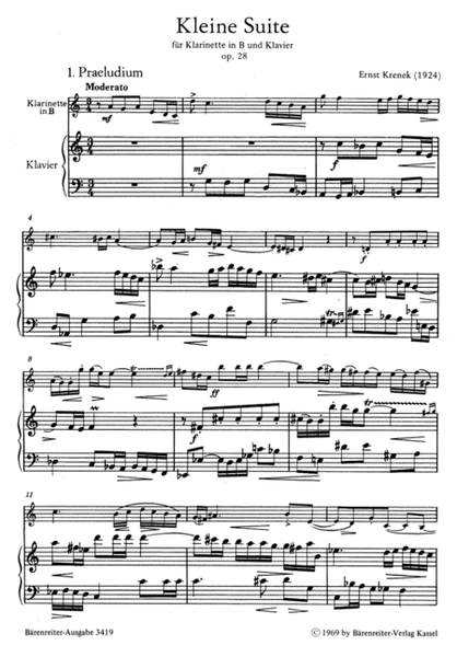Little Suite for Clarinet and Piano op. 28