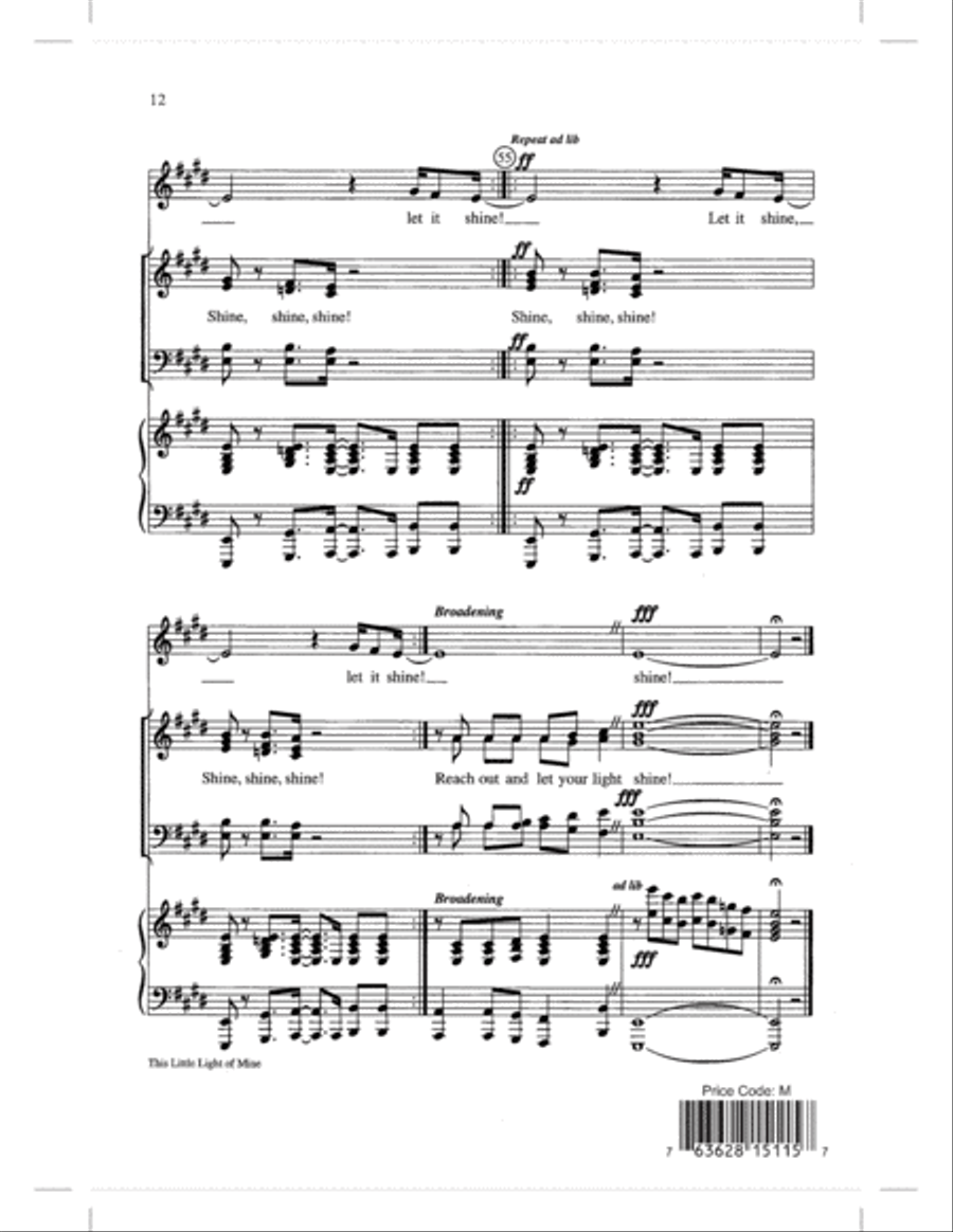 This Little Light of Mine 4-Part scores gallery preview page 12