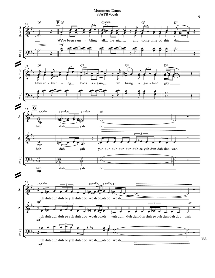 The Mummers' Dance Divisi scores gallery preview page 5