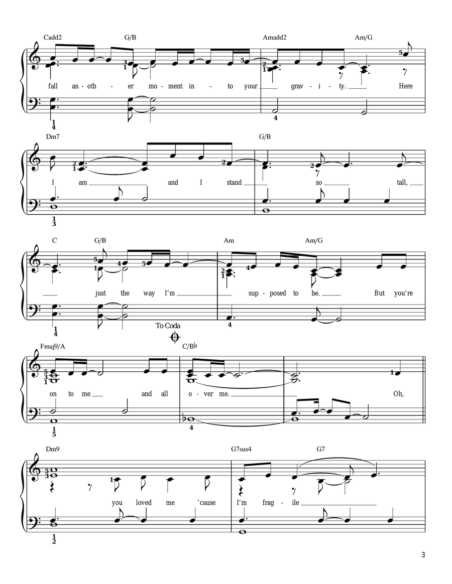 Gravity Easy Piano scores gallery preview page 3