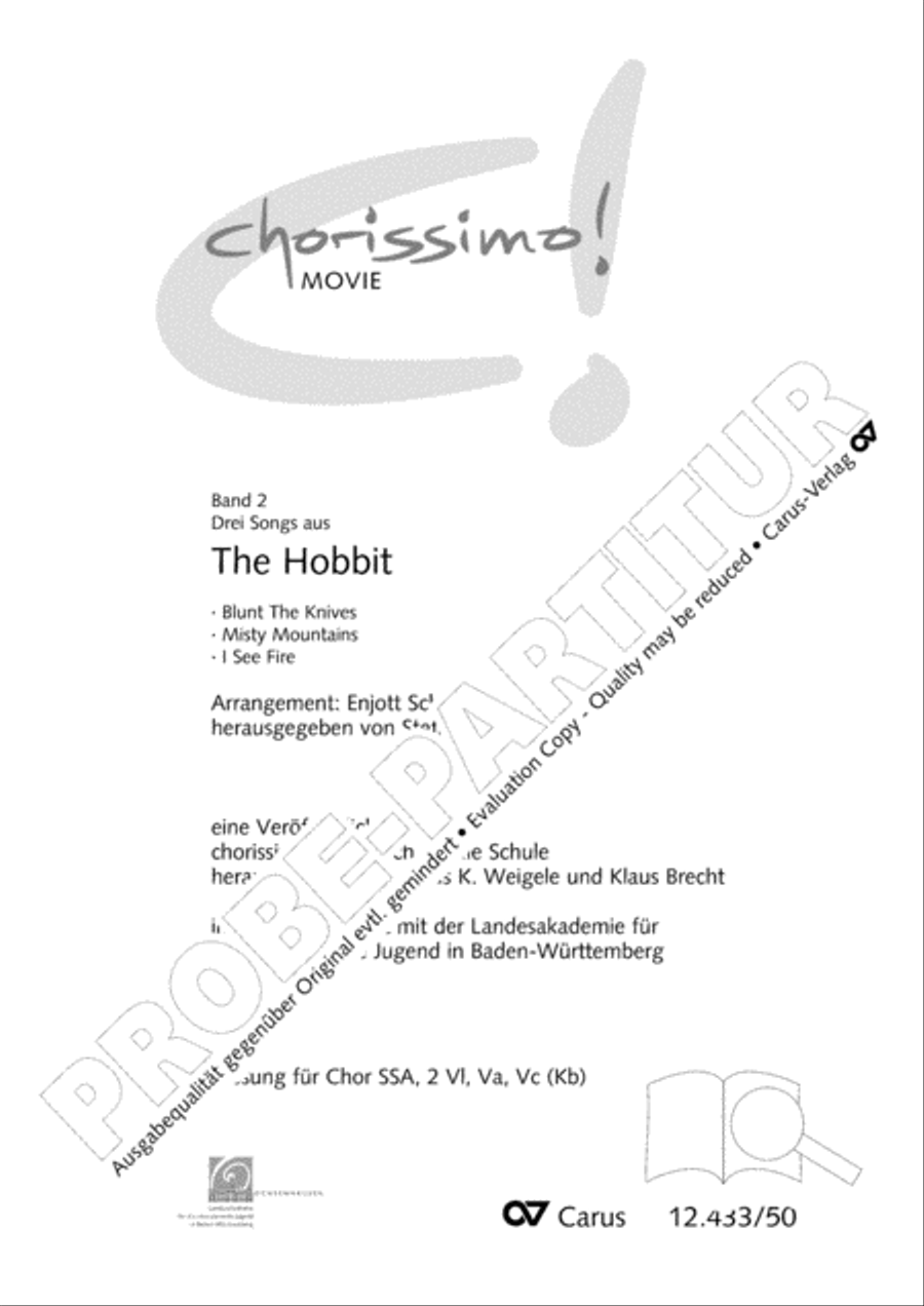 The Hobbit. Three Arrangements for youth choir (SSA) by Enjott Schneider SSA scores gallery preview page 2