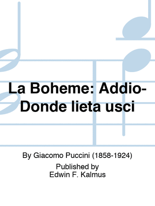 Book cover for BOHEME, LA: Addio-Donde lieta usci
