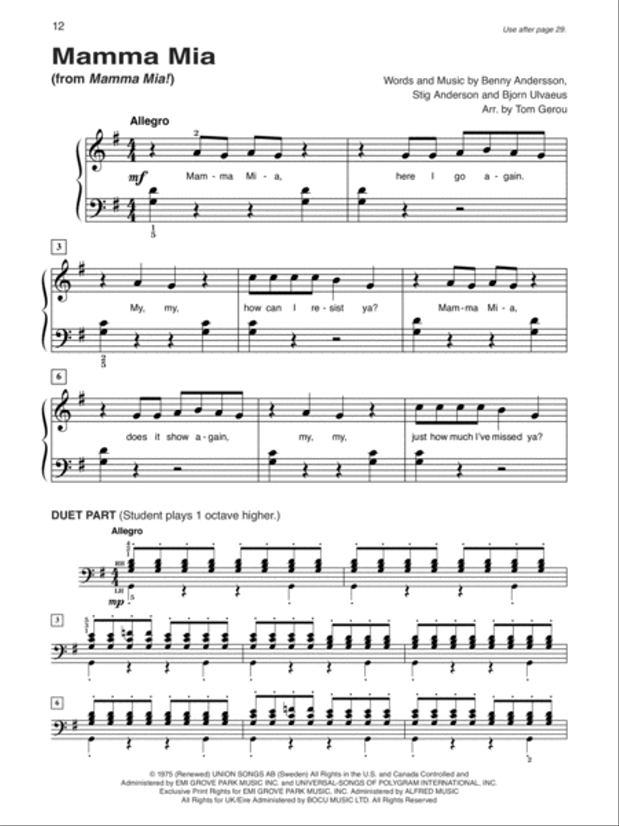 Alfred's Basic Piano Library: Popular Hits, Levels 1A & 1B (Value Pack) Piano Method scores gallery preview page 17