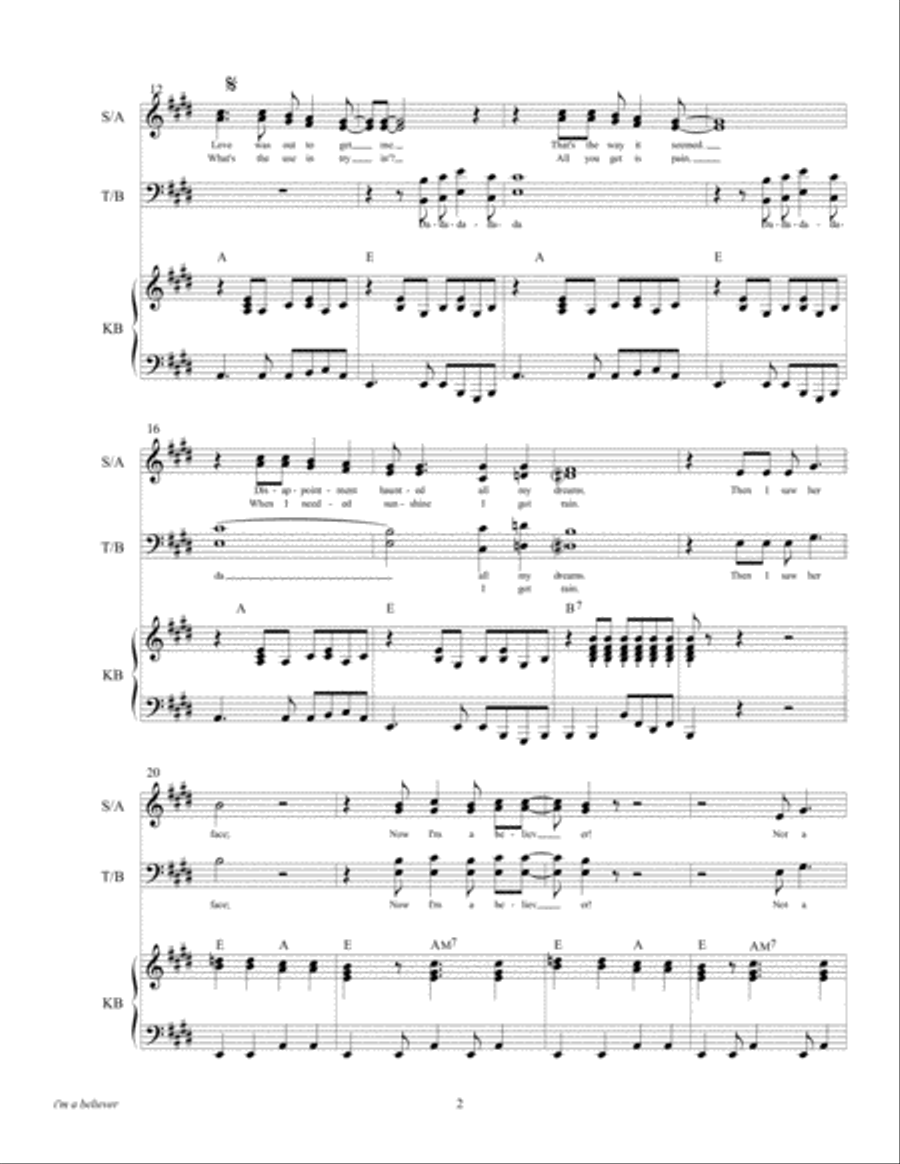 I'm A Believer 4-Part scores gallery preview page 2