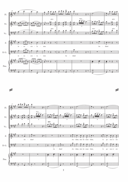 "Là ci darem la mano" - "Don Giovanni", Mozart - arr. for flute, violin, cello, piano and vocals (s