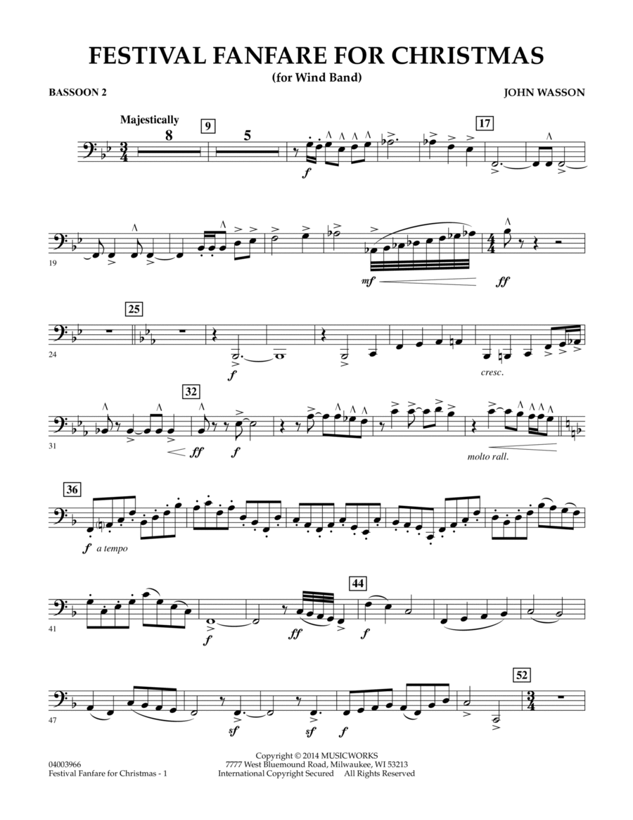 Festival Fanfare for Christmas (for Wind Band) - Bassoon 2 Concert Band scores gallery preview page 1