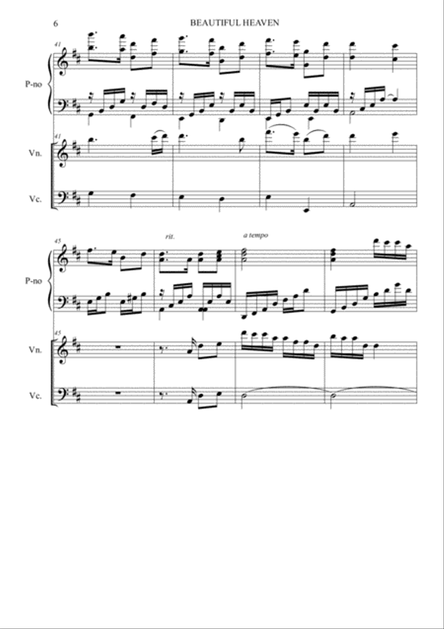 Beautiful Heaven Piano Trio scores gallery preview page 6