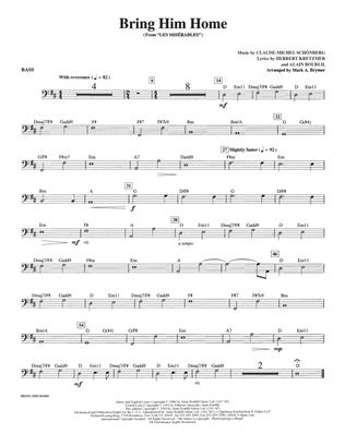 Bring Him Home (from Les Miserables) (arr. Mark Brymer) - Bass