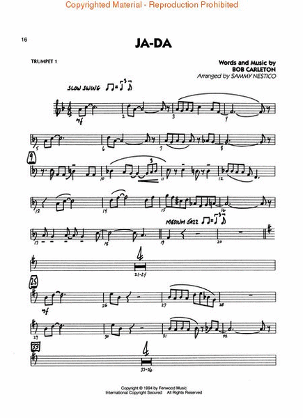 Swing Classics for Jazz Ensemble – Trumpet 1