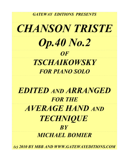 Chanson Triste Op. 40 No.2 for Piano Solo image number null
