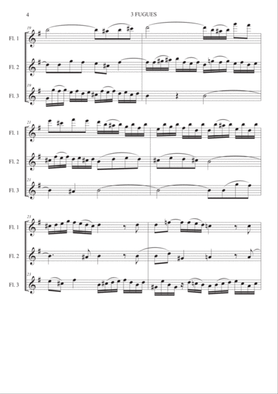 3 Fugues J S Bach - Flute trio Flute Trio scores gallery preview page 5
