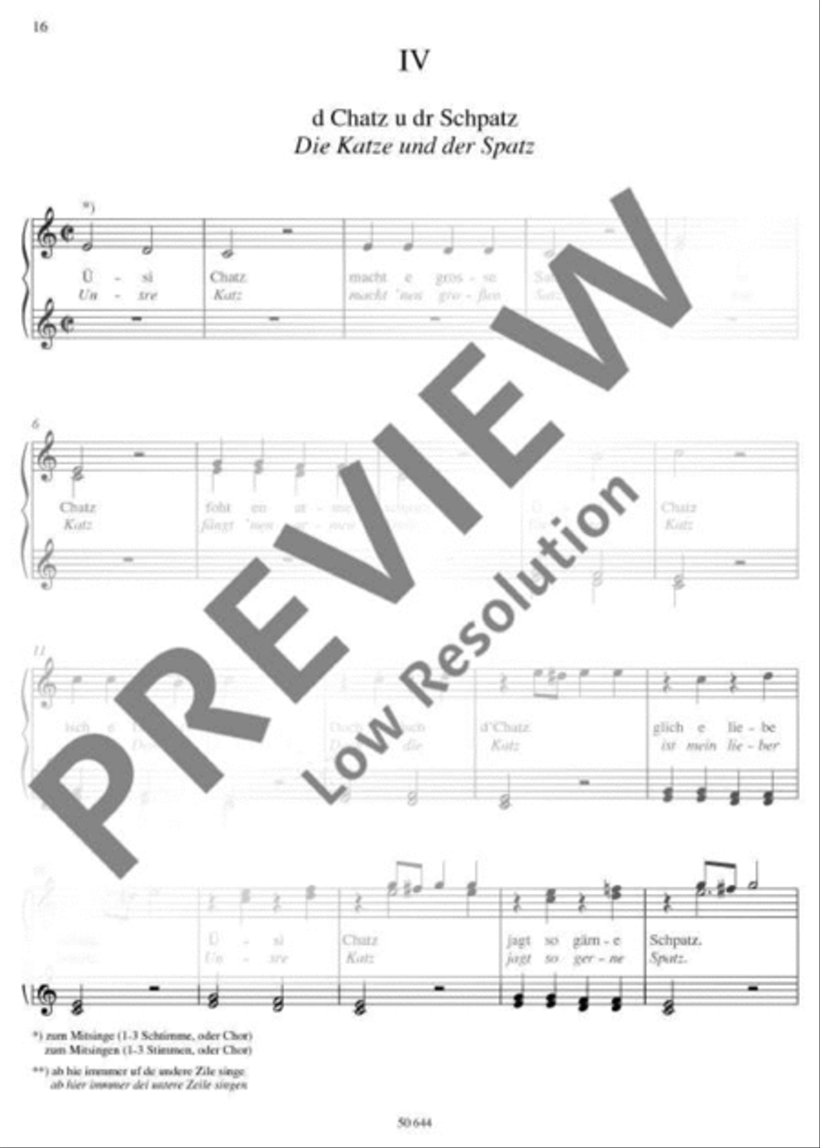 Chinderliecht (Kinderleicht / Kinderlicht) Piano Duet scores gallery preview page 16