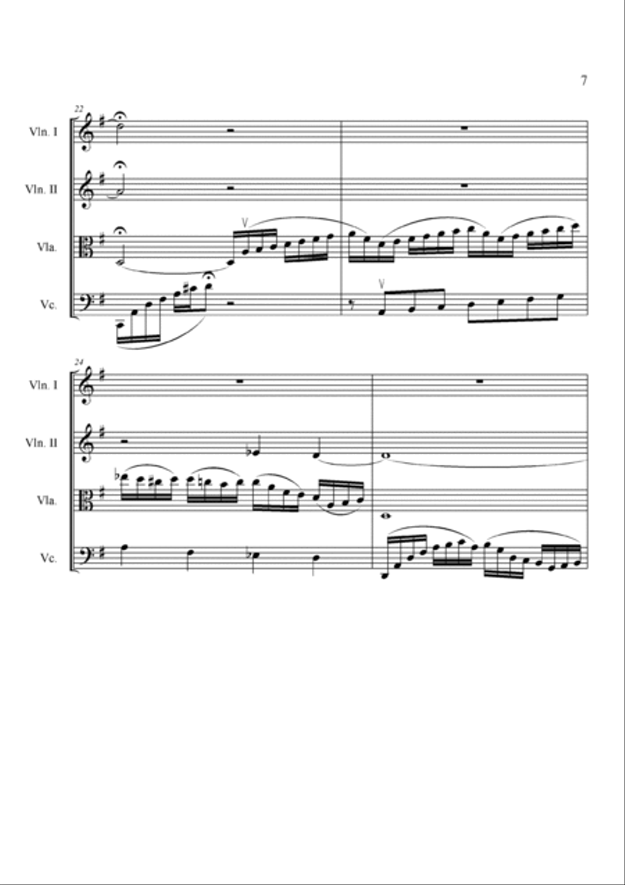 Bach cello suite n.1 for string quartet - Prelude String Quartet scores gallery preview page 6