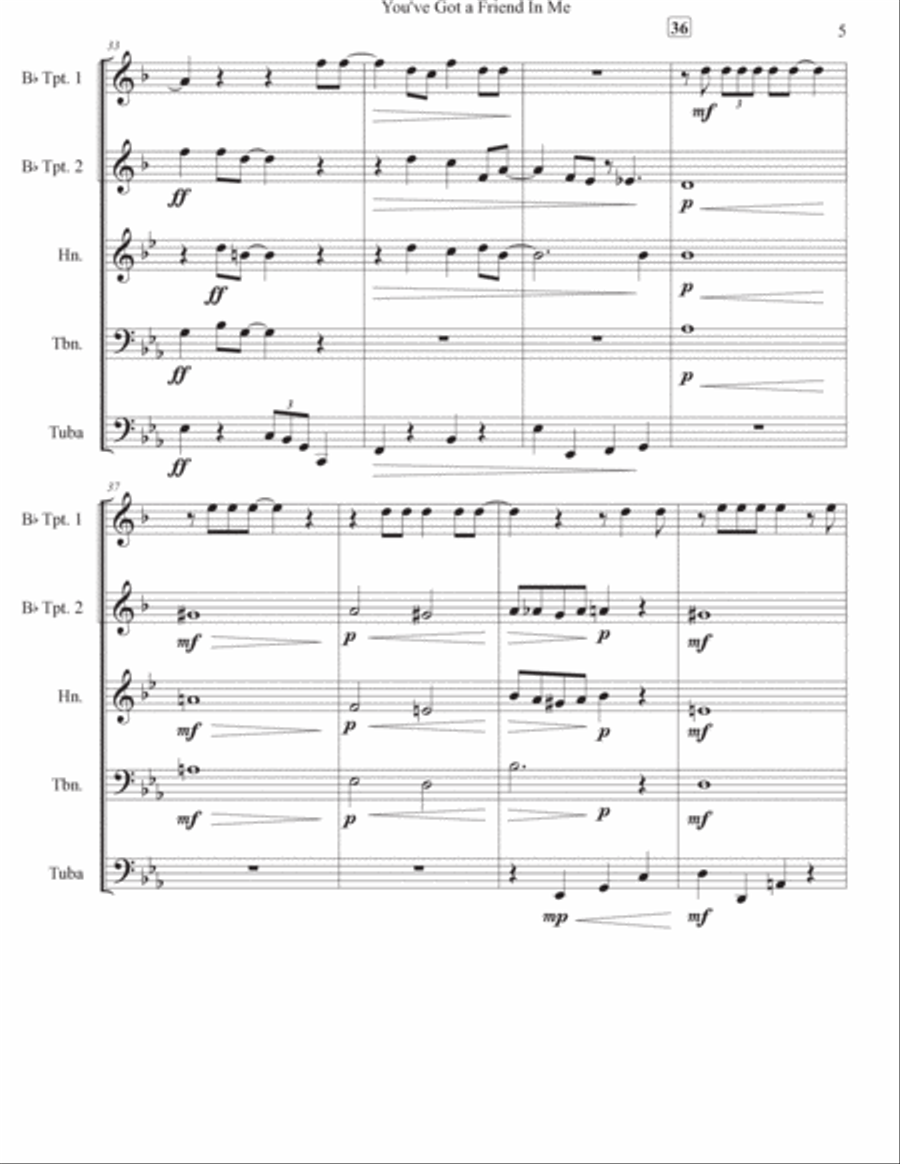 You've Got A Friend In Me Brass Ensemble scores gallery preview page 5