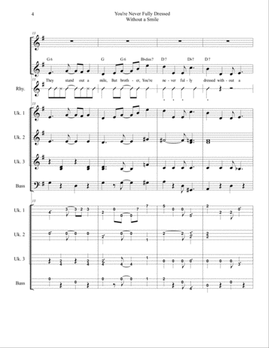 You're Never Fully Dressed Without A Smile Small Ensemble scores gallery preview page 4