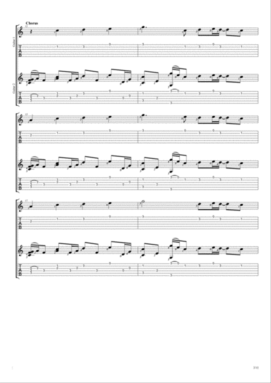 Safe And Sound Electric Guitar scores gallery preview page 3