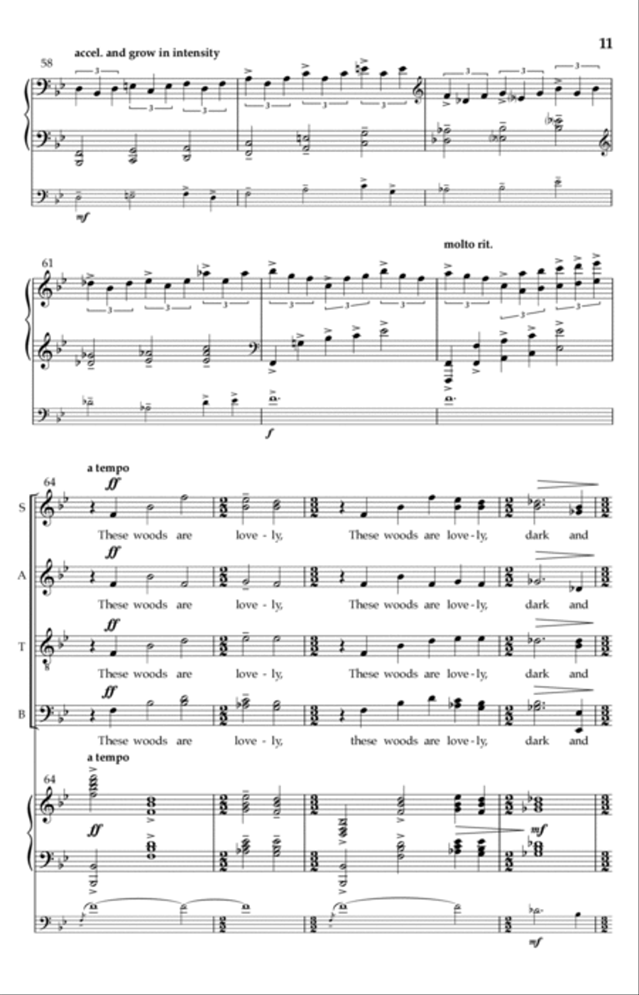 The Woods (Stopping By Woods On A Snowy Evening) 4-Part scores gallery preview page 8