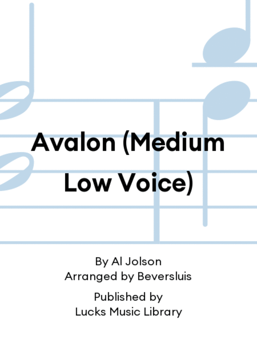Avalon (Medium Low Voice) Low Voice scores gallery preview page 1
