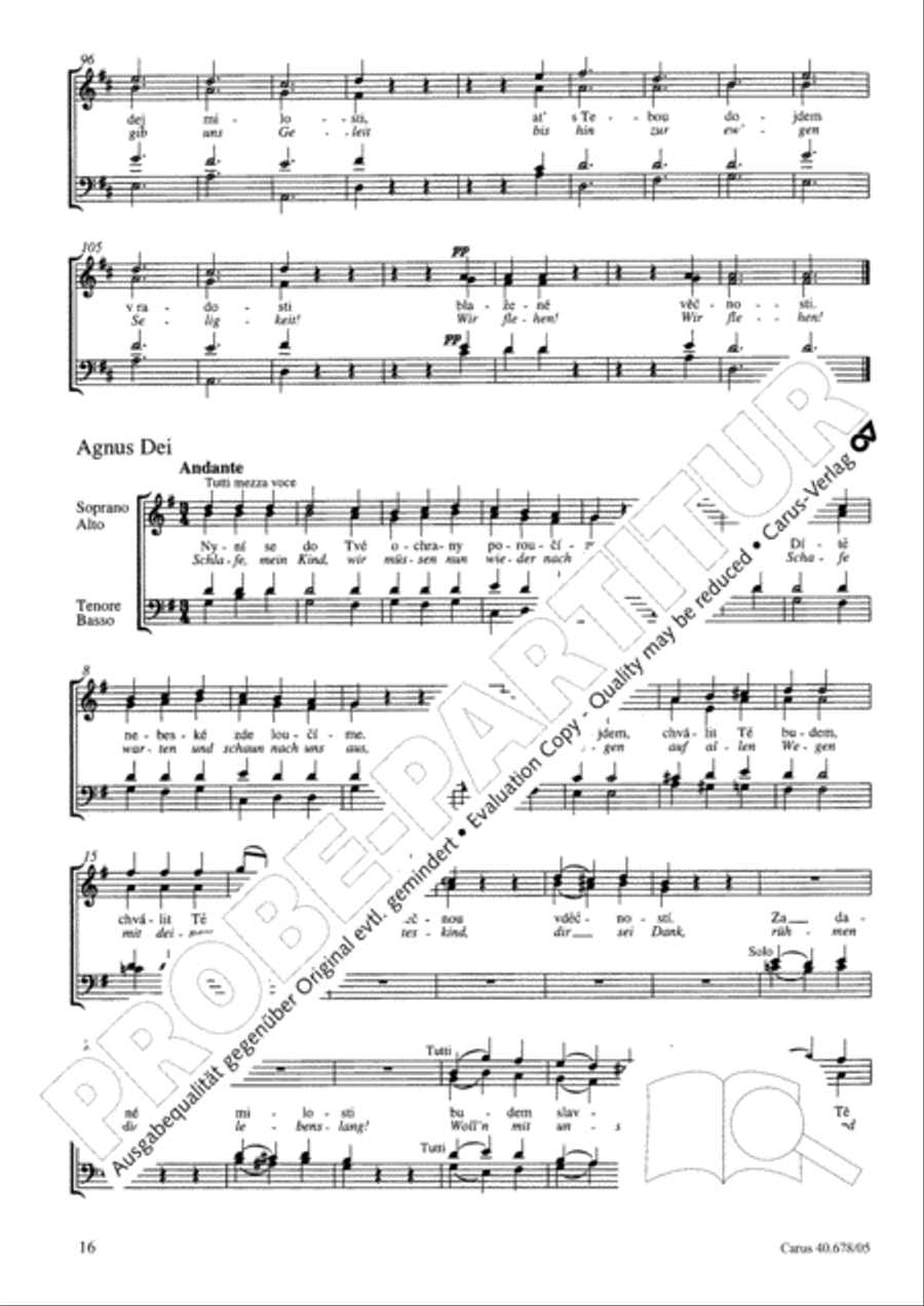 Missa pastoralis bohemica 4-Part scores gallery preview page 17
